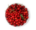 Plate with sweet red cherries Royalty Free Stock Photo