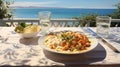 Photorealistic Curry With Cream And Ice Cream On Beach