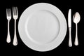 Table Setting with Plate, Forks, Knife and Spoon