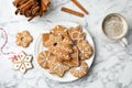 Plate with tasty homemade Christmas cookies Royalty Free Stock Photo