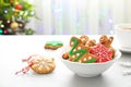 Plate with tasty homemade Christmas cookies Royalty Free Stock Photo