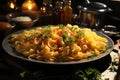 plate of tasty pasta on kitchen,italian food Royalty Free Stock Photo