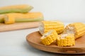 Plate with tasty sweet corn Royalty Free Stock Photo
