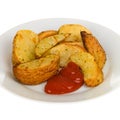 A Plate of Thick Potato Wedges