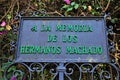 Plate to the memory of the Machado Brothers