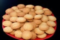 A plate of traditional Arabic cookies for celebration of Islamic holidays of El-Fitr feast, Egyptian Biscuits