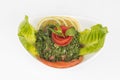 Plate of traditional Arabic salad tabbouleh