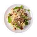 Plate with Traditional Caesar Salad with Chicken and Bacon Royalty Free Stock Photo