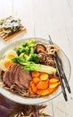 Plate of traditional Japanese Gomoku Yakisoba