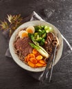 Plate of traditional Japanese stewed pork Royalty Free Stock Photo