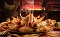 AI-generated, Tamales Mexican food with Mexican style background