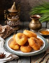 A plate of traditional Moroccan sfenj or beignets.