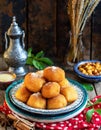 A plate of traditional Moroccan sfenj or beignets.