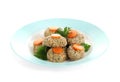 Plate of traditional Passover Pesach gefilte fish