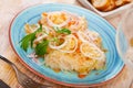 Traditional Russian salted cabbage sauerkraut with onion