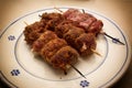 Plate with typical Apulian skewers, named Bombette Royalty Free Stock Photo