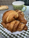 Plate of typical French pastries for breakfast Royalty Free Stock Photo