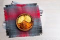 Plate of ugali nshima most popular dish in Zambian. copyspace