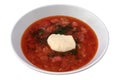 plate of ukrainian borsch isolated on white background Royalty Free Stock Photo