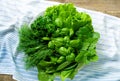 Plate of various fresh greens