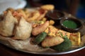 Plate with vegan indian food Royalty Free Stock Photo