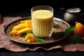 plate of vegan mango lassi