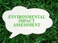 Plate with words Environmental impact assessment EIA. Royalty Free Stock Photo