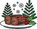 A plate of Yule Log cake Royalty Free Stock Photo