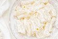 Plate ziti pasta salad with mayonnaise Royalty Free Stock Photo