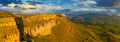 Plateau Bermamyt and hills at sunset Royalty Free Stock Photo