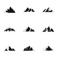 Plateau icons set, simple style Royalty Free Stock Photo