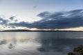 Plateau lake landscape in twilight