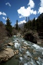 Plateau river with blue sky in sichuan of china Royalty Free Stock Photo