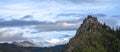 The plateau scenery of white clouds and high mountains