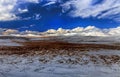 Plateau snow-capped mountains