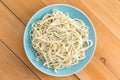 Plated of freshly boiled plain spaghetti