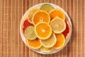 Plateful of citrus slices Royalty Free Stock Photo