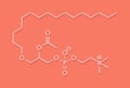 Platelet Activating Factor PAF signaling molecule. Skeletal formula.