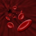 Platelet cells flowing through bloodstream