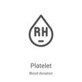 platelet icon vector from blood donation collection. Thin line platelet outline icon vector illustration. Linear symbol for use on