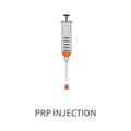 Platelet-rich plasma injection medical poster in linear style Royalty Free Stock Photo