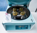 Platelet-Rich plasma preparation. Centrifuge. Modern medical background Royalty Free Stock Photo