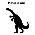 Plateosaurus dinosaur silhouette Royalty Free Stock Photo
