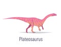 Plateosaurus. Sauropodomorpha dinosaur. Colorful vector illustration of prehistoric creature plateosaurus in hand drawn Royalty Free Stock Photo