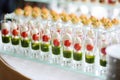 Plates with assorted snacks on an event party Royalty Free Stock Photo