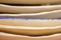 Plates of clay ceramics stacked in a stack Royalty Free Stock Photo