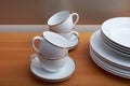 Plates, cups and saucers Royalty Free Stock Photo