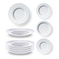 Plates Dinner Equipment Collection Set Vector Royalty Free Stock Photo