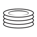 Plates, dishes line icon vector for graphic design, logo, website, social media, mobile app, UI illustration Royalty Free Stock Photo