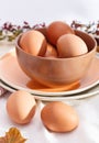 Plates with eggs Royalty Free Stock Photo